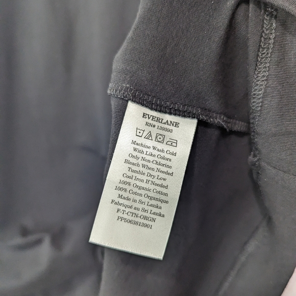 Everlane Long Sleeve Tee Black Shirt Crew Oversized Organic Cotton Women - Picture 9 of 13